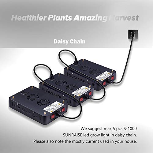 1000W LED Grow Light Full Spectrum for Indoor Plants Veg and Flower SUNRAISE LED Grow Lamp with Daisy Chain Triple-Chips LED (15W LED 96pcs)