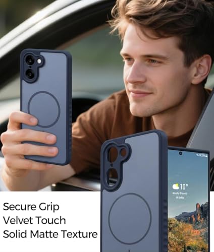 Image of VONZEE Matte Magnetic Case Compatible for OnePlus Nord CE 5 5G Wireless Charging Shockproof Anti-Scratch TPU PC Slim Fit Full Protection Phone Cover for OnePlus Nord CE 5 5G-Navy
