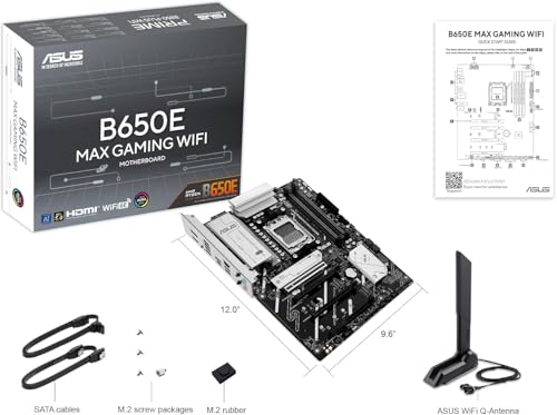 Image of MICRO CENTER AMD Ryzen 5 9600X CPU Processor Bundle with ASUS B650E MAX Gaming WiFi AM5 ATX Motherboard (DDR5, PCIe 5.0, 3X M.2, Wi-Fi 6E)