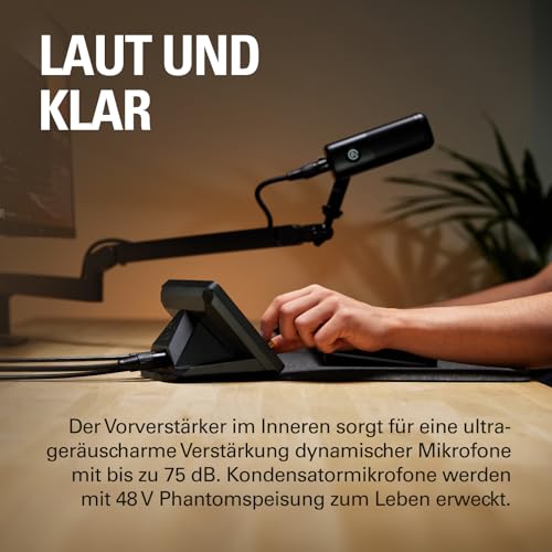 Elgato XLR Dock – Für Stream Deck +, XLR-auf-USB-Mikrofonschnittstelle, anpassbarer Audiomixer, 75 dB Verstärkung/Phantomspeisung/Clipguard – Mac/PC, Stream Deck nicht im Lieferumfang enthalten