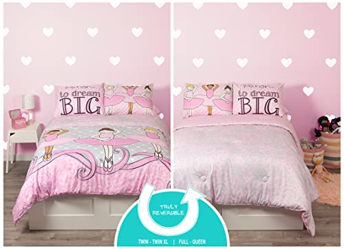 Clauvinck Truly Reversible & Ultra Soft Microfiber 5-Piece Room-In-A-Bag Toddler And Kids' Comforter Bedding Set For Girls, Ballerinas - Twin Xl #TOP4