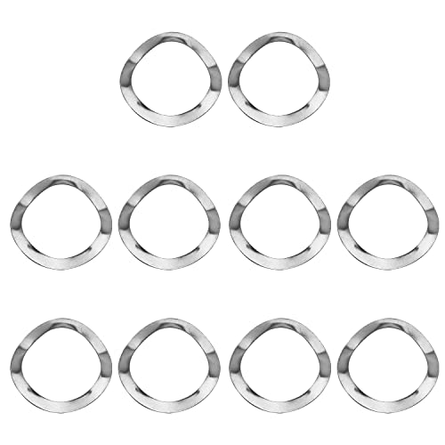 MroMax 0.83" x 0.63" x 0.01" 304 Stainless Steel Wave Spring Washer for Screw Bolt 10PCS
