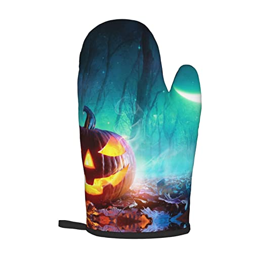 Happy Halloween Pumpkins Print Oven Mitts Pot Holders Sets Heat Resistant Non Slip Kitchen Gloves Hot Pads For Cooking Bbq Baking Grilling #TOP7