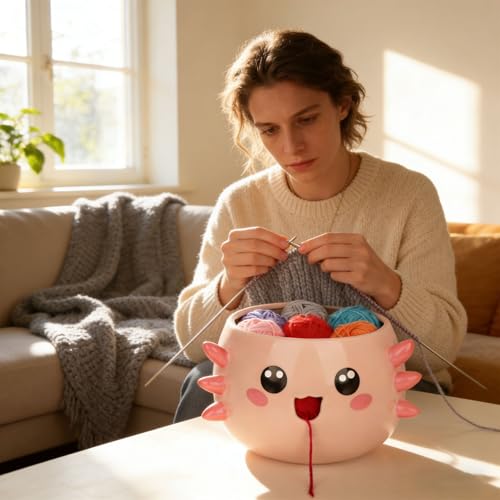 Bol de fil à crochet en résine robuste et finition lisse