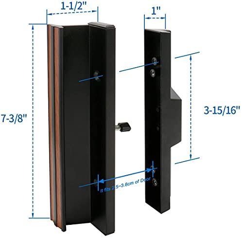 Baomain Patio Door Mortise Style Handle, Black Extruded Inside, Diecast Outside C-1058 #TOP3
