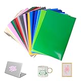 UCFBWO 30 Stück Vinyl Vinylfolie Plotter, 30.5 x 21cm Plotterfolie Selbstklebend Plotterfolie Vinyl, Vinylfolie Selbstklebend für Auto, Fenster, Glas, Wände, DIY Anpassung