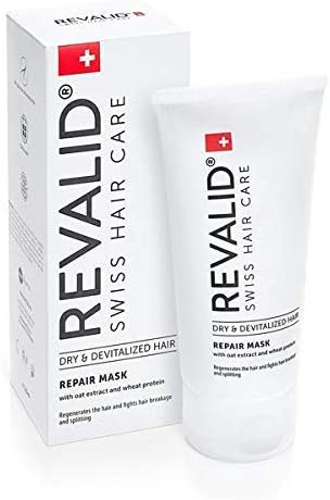 REVALIDRepair mask intensive care treatment repair damaged hair with oat extract wheat protein allantoin and panthenol B5 150 ml Made in Switzerland