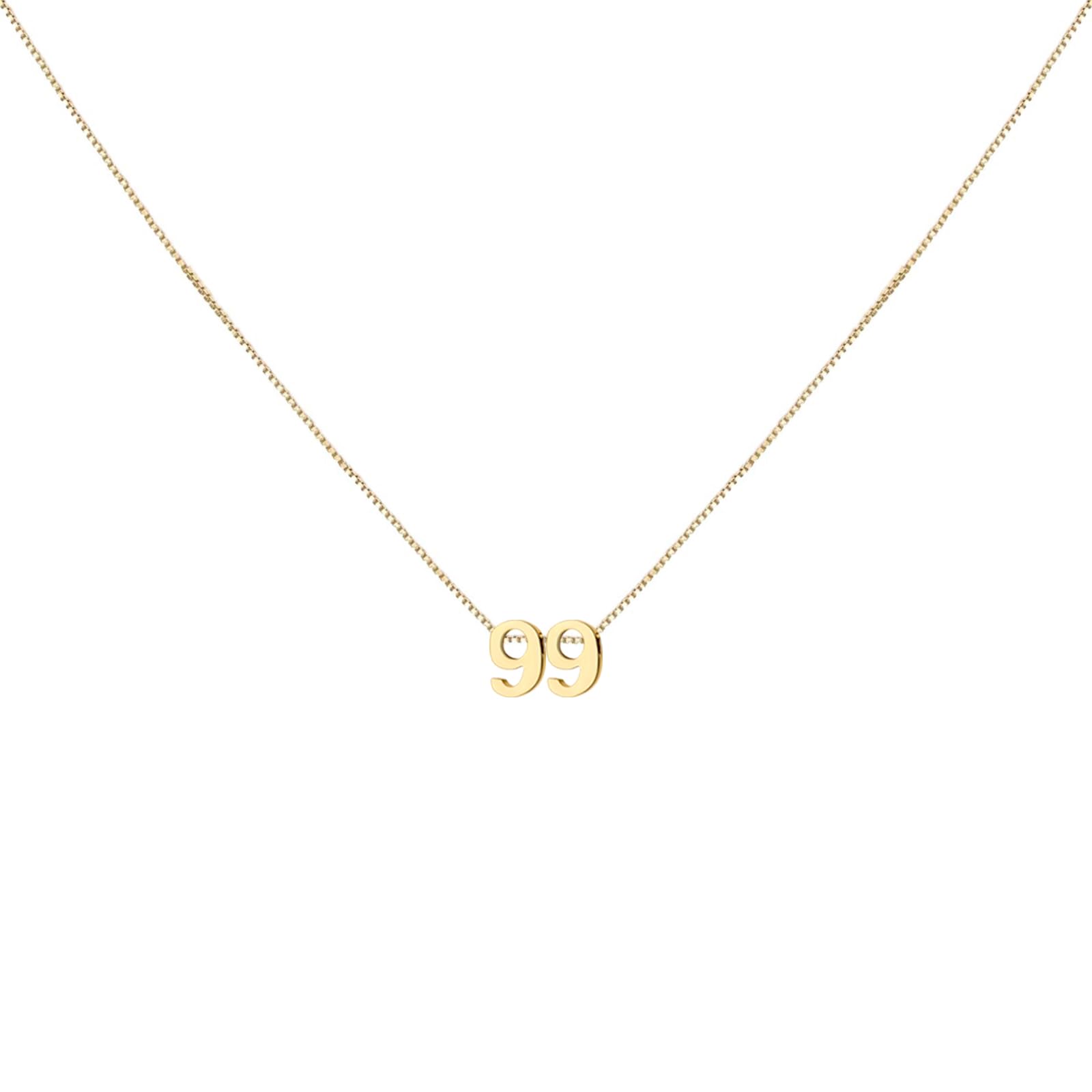 Konpicca Gold Number Necklace for Women 18K Gold Plated Small Cute Pendant with Box Chain Choker Necklace Personalized Jewelry Birthday Gift for Her