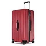 PRIMICIA GinzaTravel Trunk Luggage, 28 Inch Luggage with Spinner Wheels, Scratch resistant texture Lightweight PC material with TSA Lock (Wine Red)
