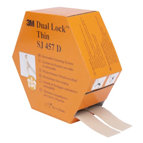 3M Sistema Di Fissaggio Richiudibile Dual Lock Sj457D, Metà Dello Spessore Dei Sistemi Di Fissaggio Richiudibili Dual Lock Standard 25 Mm X 10 M, 2.5 
