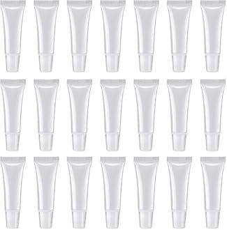 25Pcs 10 ml Lip Gloss Balm Tubes Refillable Empty Tubes Clear Cosmetic Containers Soft Tube (25Count (Pack of 1))