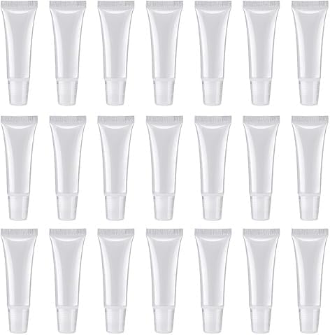 25Pcs 10 ml Lip Gloss Balm Tubes Refillable Empty Tubes Clear Cosmetic Containers Soft Tube (25Count (Pack of 1))