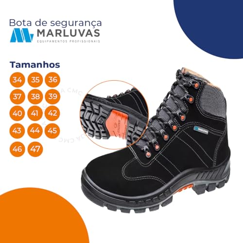 Bota Segurança Ocupacional Epi Marluvas Premier 75bpr29 Msmc (PRETO, BR, Adulto, Numérico, 44)
