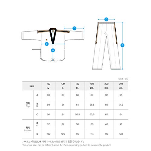 Mooto Taekwondo Pride 3 Master Uniform Black V-Neck Korean Dan Dobok (150 (Height : 150~159Cm)(4.92~5.22Ft) #TOP1