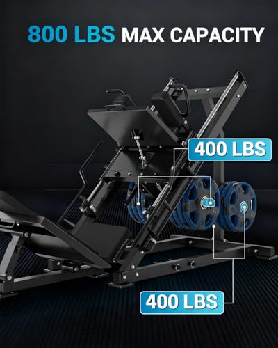 2-In-1 Leg Press & Hack Squat Machine Combo for Home Gym, 45-Degree Linear Bearing Leg Press Machine with 800LB Capacity, Safety Guards & Weight Storage, Compact Lower Body Workout Equipment for Glute