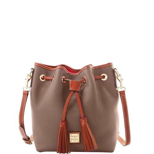Dooney & Bourke Crossbody Bucket Bags for Women, Pebble Grain Leather Aimee Crossbody Drawstring Purse