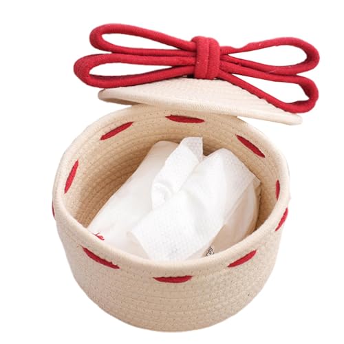 Cesta de almacenamiento de cuerda contra el desorden navideño contenedores con tapa limpios 2