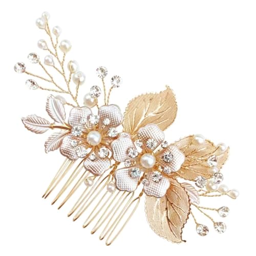 NOLITOY 手差しコーム 装飾的なヘアコーム お花のヘアアクセサリー サイドヘアコーム wedding dress bride ヘアスタイリングアクセサリー 結婚式用のヘアコーム 金属