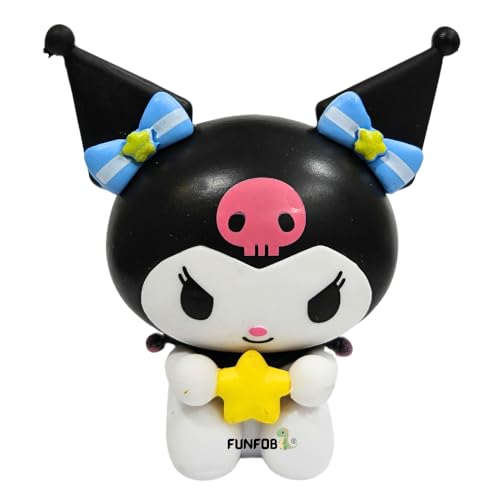 Image of FUNFOB Kuromi Action Figure Height -7.5cm Collectible Figurine PVC Multicolour | Kuromi White Black with Star