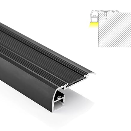 LED-strip profiel voor trappen, 65 x 27,5 mm, 2 m