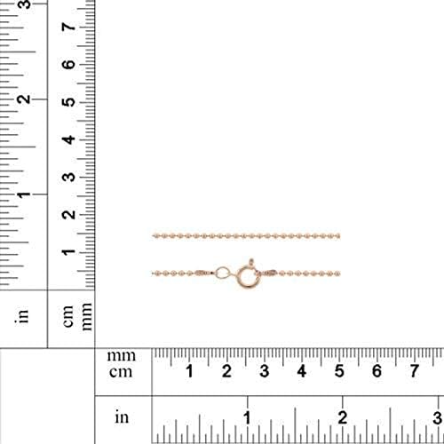 14Kt Rose Gold Filled 18" 1.5mm Ball Chain Necklace W/Spring Ring Clasp - 1Pc (13314)/1