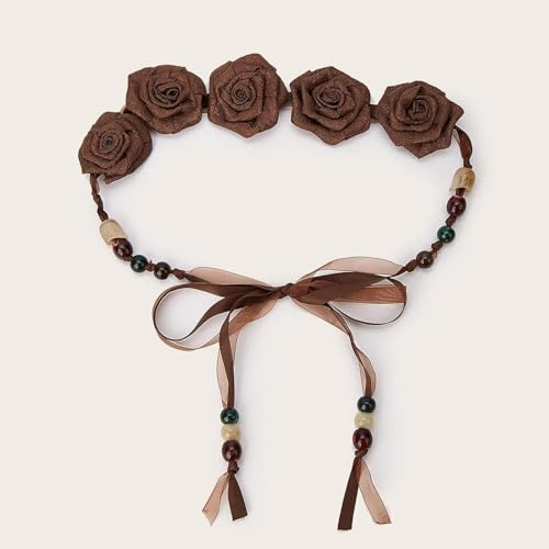 Boho Waist Belt Women 59inch Gift Flower Waist Cord for Coats Trouser Jeans Lady2