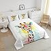 Manfei Watercolor Giraffe Kids Comforter Set Twin Size,Cartoon Animals Toddler Bedding Set,Girls Boys Adults Room Decor,Rainbow Tie-dye Boho Down Comforter,Colorful Cute Duvet Insert,1 Pillowcase