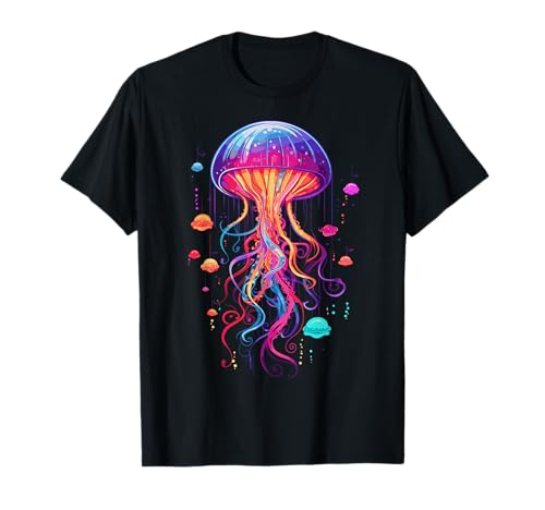 Jellyfish Ocean Animal Scuba Diving Rainbow Jelly Fish T-Shirt