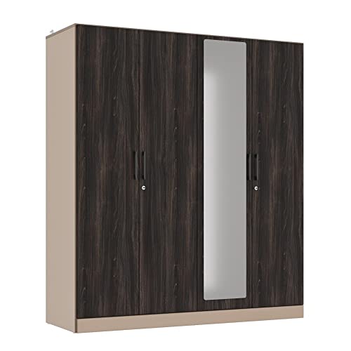 Image of Wakefit Wardrobe | 1 Year Warranty | Engineered Wood Almirah, Cupboard for Clothes Storage | 2 Door, 2 Shelves, Drawer, 1 Hanging Space | Cashmere Plus - Frappe-Wyoming Maple