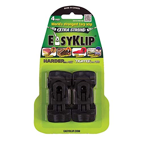 EasyKlip 4101 Midi Tarp Clip, 4-Pack, Black