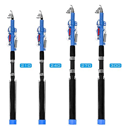Anself 2.1m / 2.4m / 2.7m / 3.0m Vara de pesca automática ajustável Sea River Lake Pool Telescopic R