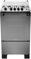 Fogão 4 Bocas a Gás Itatiaia New Dream Acendimento Automático Prata Espelhado/Preto Bivolt