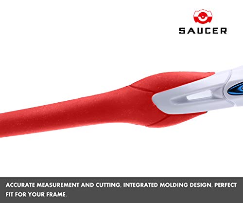 Image of SAUCER Replacement Nose Pieces Pads & Earsocks Temple Sleeve Rubber Kit for Oakley Radar EV Path OO9208 | Radar EV Pitch OO9211 | Radar EV Advancer OO9442 Sunglass - Red + Red