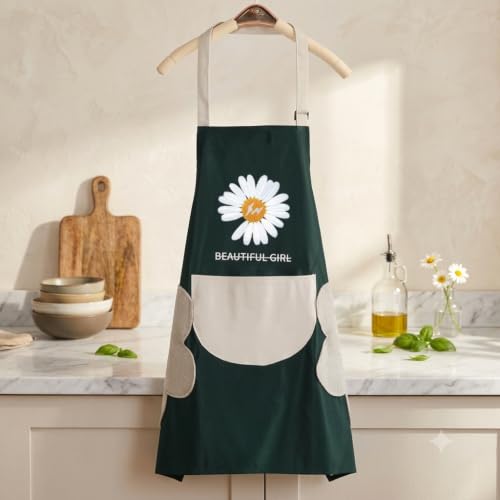 Image of HROY Kitchen Apron for Women & Men with Pocket & Side Towel
