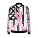 Breast Cancer Awareness Jackets for Women Long Sleeve Zip Up Casual Coats Fall Fashion Outfits Winter Clothes 2025