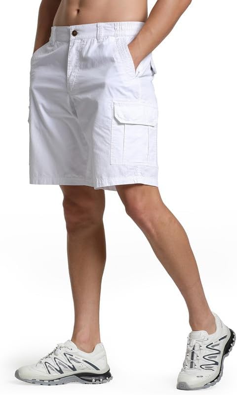 Men's Cargo Shorts 6 Pockets Cotton Shorts Work Casual Hiking Shorts