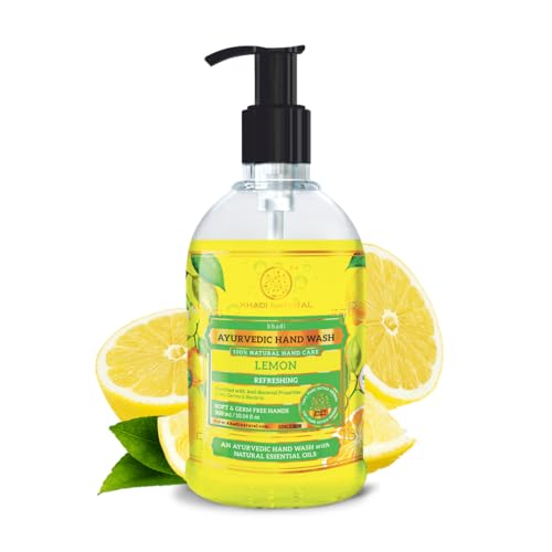 Image of Khadi Natural Lemon Hand Wash | Herbal Liquid Hand Wash for Deep Cleansing & Refreshing Care | Helps Remove Dirt, Impurities & Excess Oil | Refreshing Lemon Formula | No Parabens Hand Wash | Suitable for Men & Women | All Skin Types | 300ml