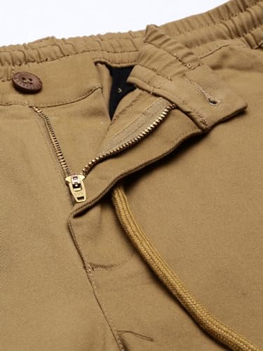 Image of The Indian Garage Co Men Slim Fit Solid Mid-Rise Chinos
