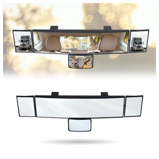 LoyaGour 15" Rear View Mirror with Baby Mirror,Car Panoramic Rearview Mirrors Extender,Clip on Large Wide Angle Rear View Mirror for Truck Car and SUV (White)