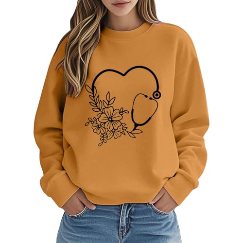 Sweat-shirt imprimé à manches longues idéal pour vos soirées d'automne