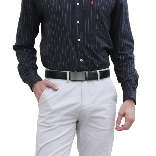 Image of Zitahli Belt Men,Leather Ratchet Belt for Men Dress Casual Every Day with Adjustable Buckle,Trim to Fit For Gift