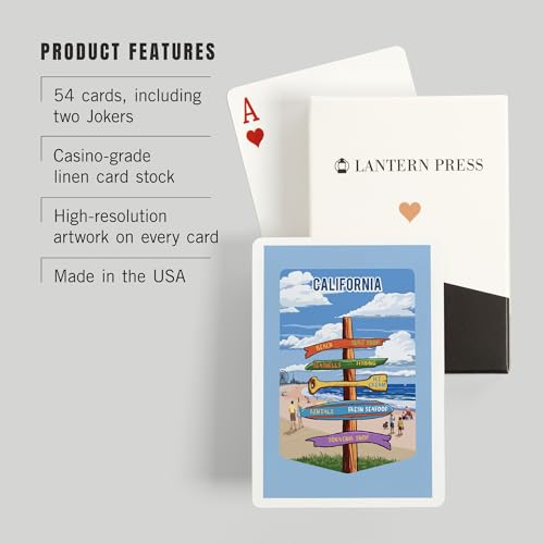 Baraja de Póker Lantern Press California 52 Cartas miniatura 3