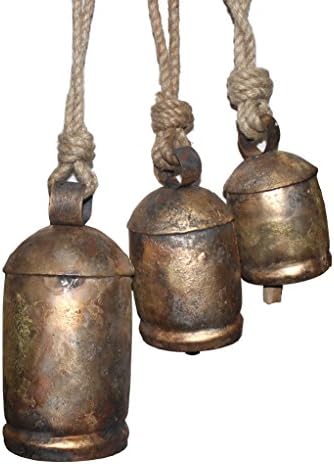 Crystalo - Set of 3 Harmony Bells - Wrought Iron with Brass Finish