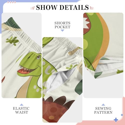 ZZXXB Dinosaur and Tree Boys Long Pants Soft Trousers Elastic Waist Kids Lounge Bottoms with Pockets S-XL4