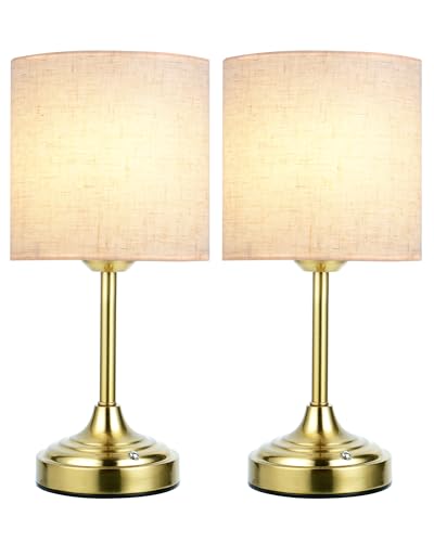 Image of Wireless Lamp, 2-Pack, 8000mAh, Dimmable, Ambient Light, 2700K, Touch Control, Portable, Small, LED, Rechargeable Table, Rechargeable, Cordless, Desk Lamp, Kitchen Lamp, Fabric Shade, for Dining Room