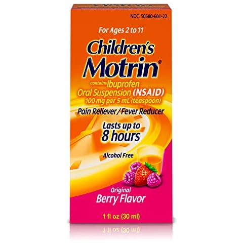 Motrin Children's Pain Reliever and Fever Reducer, Original Berry, 1 Fluid Ounce Cover