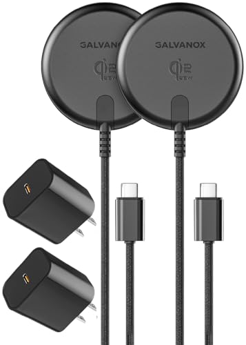 2-Pack Qi2.2 Certified 25W Magnetic Wireless Chargers for Samsung with Fast-Charging Wall Adapters for Galaxy S26 Ultra, zFold, S25, Android Phones - Compatible with MagSafe, Non-Slip Magnet (6Ft)