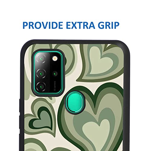Designed For Blu G91/Blu V91 Case,Sage Green Love Hearts Coffee Latte Swirls Romantic Designed For Blu Case Women Girls,Soft Silicone Case For Blu #TOP3