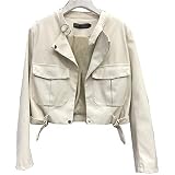 [Material] -Hecho de material de cuero PU de alta calidad, la chaqueta es suave, liviana, transpirable y resistente al viento. Fácil de mantener y mantenimiento adecuado, y puede mantener la frescura durante muchos años.