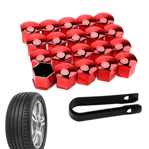 HonJiekomy Cubierta de Perno de Tuerca de Rueda,Tapones de Tuerca de neumático de automóvil - Tapa Protectora para de Tuercas - Cubierta Antipolvo de Repuesto de 20 uds, Tapa de Tornillo para